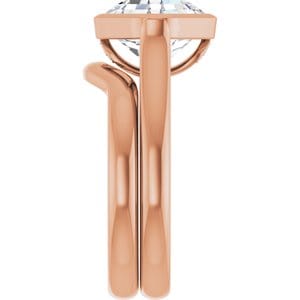 Rings 10K Rose  8 mm Asscher Engagement Ring Mounting