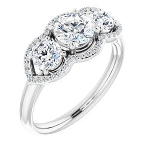 Rings 14K White 5.8 mm Round Engagement Ring Mounting
