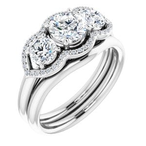 Rings 14K White 5.8 mm Round Engagement Ring Mounting