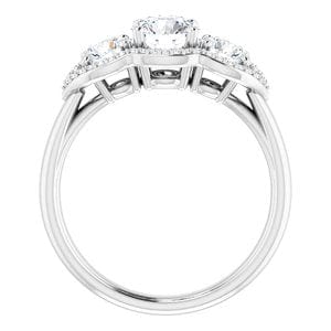 Rings 14K White 5.8 mm Round Engagement Ring Mounting