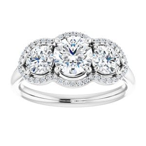 Rings 14K White 5.8 mm Round Engagement Ring Mounting