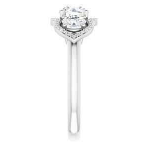 Rings 14K White 5.8 mm Round Engagement Ring Mounting