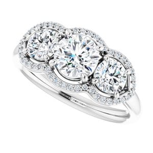 Rings 14K White 5.8 mm Round Engagement Ring Mounting