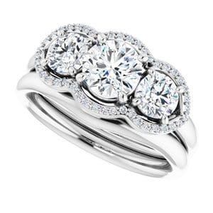 Rings 14K White 5.8 mm Round Engagement Ring Mounting