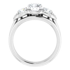 Rings 14K White 6 mm Round Engagement Ring Mounting