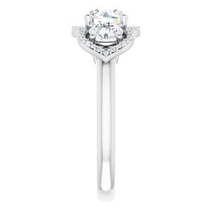 Rings 14K White 6 mm Round Engagement Ring Mounting