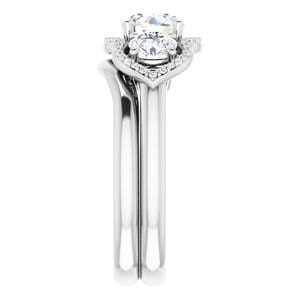 Rings 14K White 6 mm Round Engagement Ring Mounting