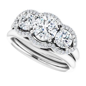 Rings 14K White 6 mm Round Engagement Ring Mounting