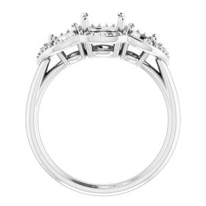 Rings 14K White 6.5 mm Round Engagement Ring Mounting