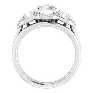 Rings 14K White 6.5 mm Round Engagement Ring Mounting