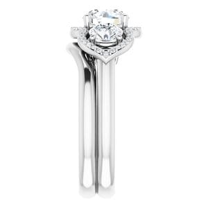 Rings 14K White 6.5 mm Round Engagement Ring Mounting