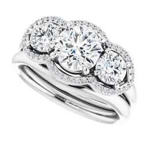 Rings 14K White 6.5 mm Round Engagement Ring Mounting