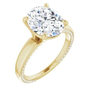Rings 14K Yellow 11x9 mm Oval Engagement Ring Mounting