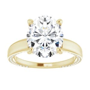Rings 14K Yellow 11x9 mm Oval Engagement Ring Mounting