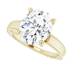 Rings 14K Yellow 11x9 mm Oval Engagement Ring Mounting
