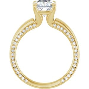 Rings 14K Yellow 7x7 mm Cushion Engagement Ring Mounting