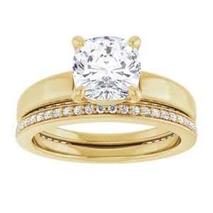 Rings 14K Yellow 7x7 mm Cushion Engagement Ring Mounting