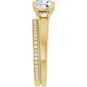 Rings 14K Yellow 7x7 mm Cushion Engagement Ring Mounting