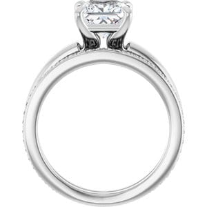 Rings 14K White 6.5 mm Square Engagement Ring Mounting
