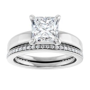 Rings 14K White 6.5 mm Square Engagement Ring Mounting