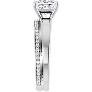 Rings 14K White 6.5 mm Square Engagement Ring Mounting