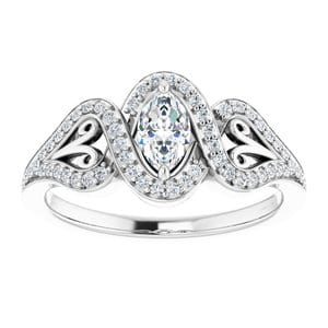 Rings 14K White  6x3.5 mm Marquise Engagement Ring Mounting