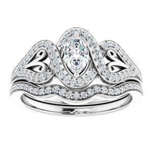 Rings 14K White  6x3.5 mm Marquise Engagement Ring Mounting