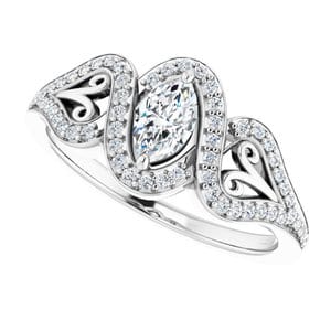 Rings 14K White  6x3.5 mm Marquise Engagement Ring Mounting
