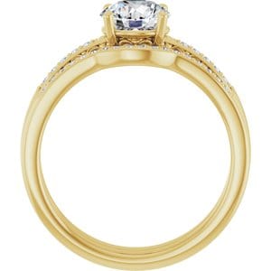 Rings 10K Yellow  6.5 mm Round Engagement Ring Mounting