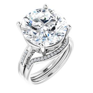 Rings Sterling Silver  14 mm Round Engagement Ring Mounting