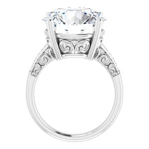 Rings Sterling Silver  14 mm Round Engagement Ring Mounting