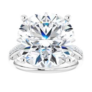 Rings Sterling Silver  14 mm Round Engagement Ring Mounting