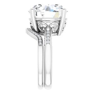 Rings Sterling Silver  14 mm Round Engagement Ring Mounting