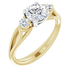 Rings 14K Yellow/White 6mm Round Engagement Ring Mounting