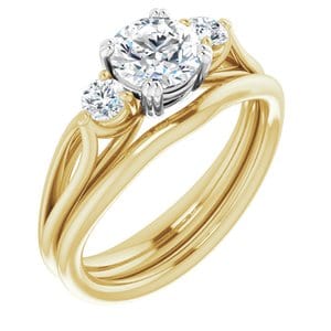 Rings 14K Yellow/White 6mm Round Engagement Ring Mounting