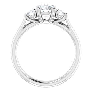 Rings 14K White 6mm Round Engagement Ring Mounting