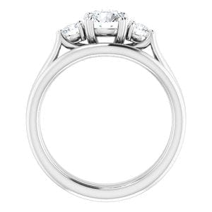 Rings 14K White 6mm Round Engagement Ring Mounting