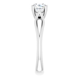 Rings 14K White 6mm Round Engagement Ring Mounting