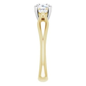 Rings 14K Yellow/White 6mm Round Engagement Ring Mounting