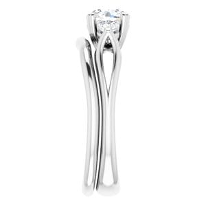 Rings 14K White 6mm Round Engagement Ring Mounting