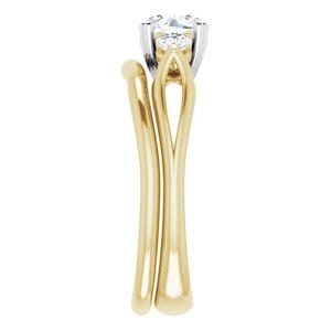 Rings 14K Yellow/White 6mm Round Engagement Ring Mounting
