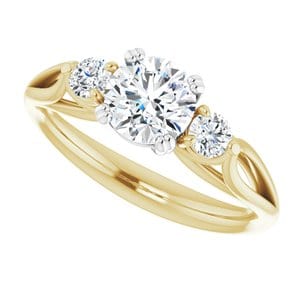 Rings 14K Yellow/White 6mm Round Engagement Ring Mounting