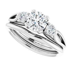 Rings 14K White 6mm Round Engagement Ring Mounting