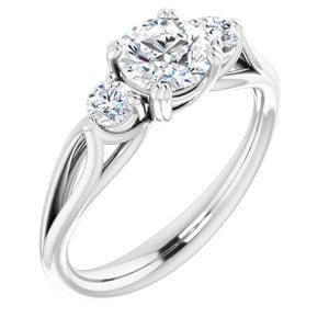 Rings 14K White 5.8mm Round Engagement Ring Mounting