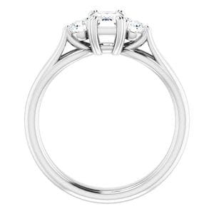 Rings 14K White 6x4mm Emerald Engagement Ring Mounting