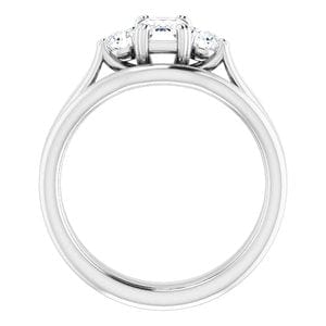 Rings 14K White 6x4mm Emerald Engagement Ring Mounting