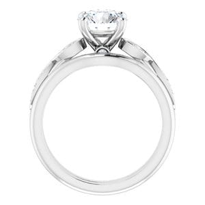 Rings 14K White 7.4 mm Round Infinity-Inspired Engagement Ring Mounting
