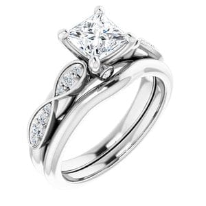 Rings 14K White 5.5x5.5 mm Square Infinity-Inspired Engagement Ring Mounting