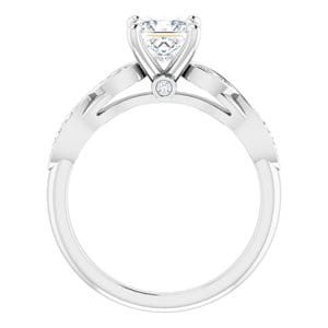 Rings 14K White 5.5x5.5 mm Square Infinity-Inspired Engagement Ring Mounting