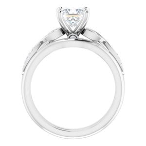 Rings 14K White 5.5x5.5 mm Square Infinity-Inspired Engagement Ring Mounting